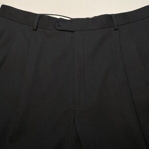 Monsieur by Givenchy Dress Trousers 40R (40x33) Mens Triple Pleated Twill Black